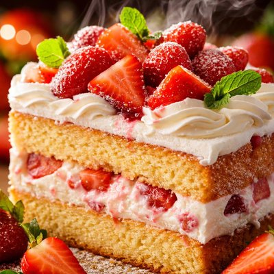 Image of Fresh Strawberry Cream Cake