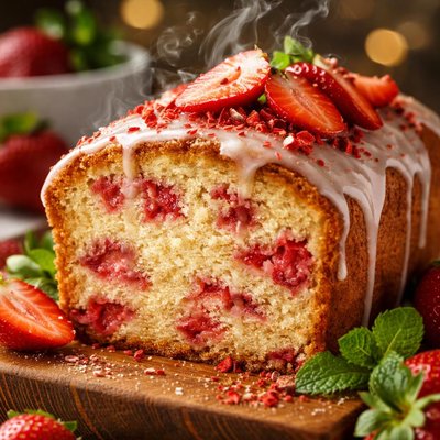 Image of Fresh Strawberry Pound Cake