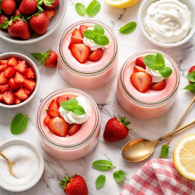 Image of Fresh Strawberry Pudding