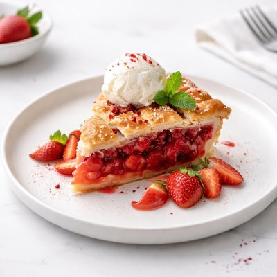 Image of Fresh Strawberry Rhubarb Pie