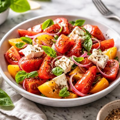 Image of Fresh Tomato and Feta Cheese Salad