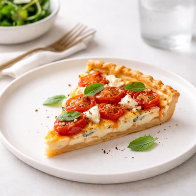 Image of Fresh Tomato and Goats Cheese Quiche