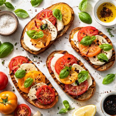 Image of Fresh Tomato and Mozzarella on Toast
