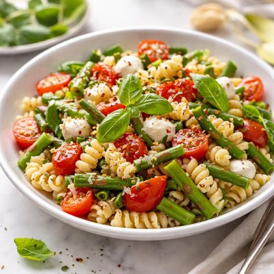 Image of Fresh Tomato Basil Asparagus Pasta Salad