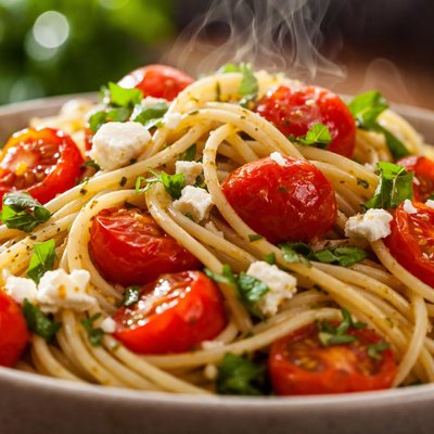 Image of Fresh Tomato Basil Pasta with Feta