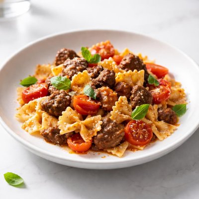 Image of Fresh Tomato Beef Bow Tie Pasta