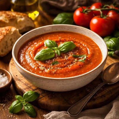 Image of Fresh Tomato Soup with Basil