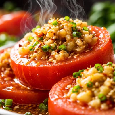 Image of Fresh Tomato with Fresh Ginger Sauce