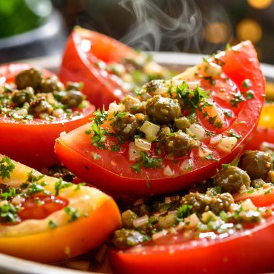 Image of Fresh Tomatoes with Caper Dressing