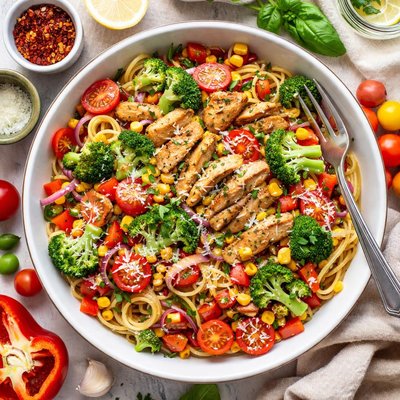 Image of Fresh Veggie and Chicken Pasta