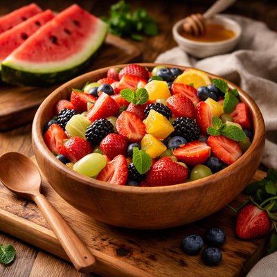 Image of Fresh Watermelon and Fruit Salad