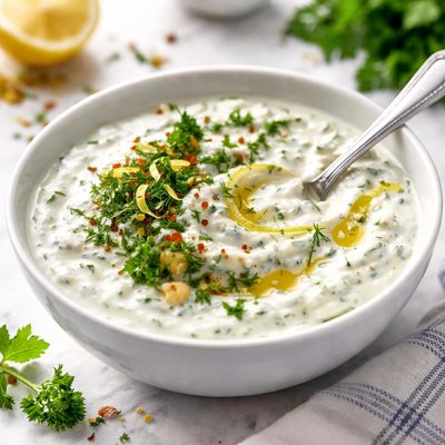 Image of Fresh Yogurt Sauce for Grilled Meat or Fish