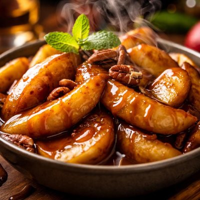 Image of Fried Apples with Bourbon Caramel Sauce