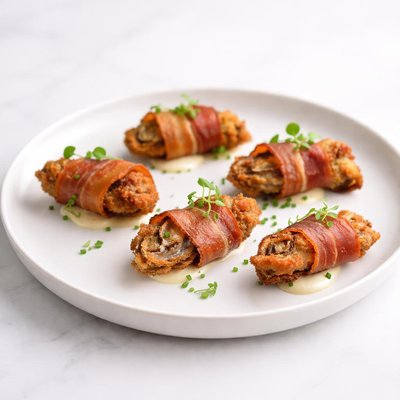 Image of Fried Bacon Wrapped Oysters
