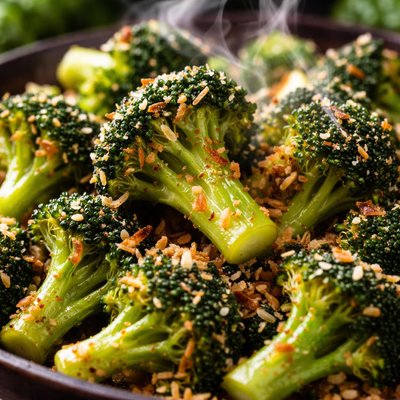 Image of Whole30 Fried Broccoli with Desiccated Coconut