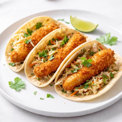 Image of Fried Catfish Tacos with Chipotle Cole Slaw Emeril Lagasse