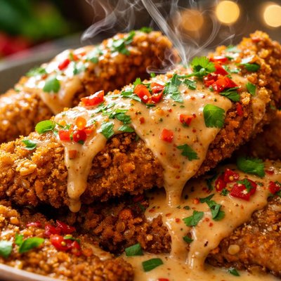 Image of Fried Catfish with a Creamy Thai Sauce