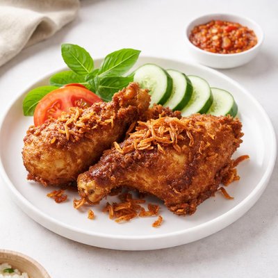 Image of Fried Chicken Ayam Goreng Indonesian Style