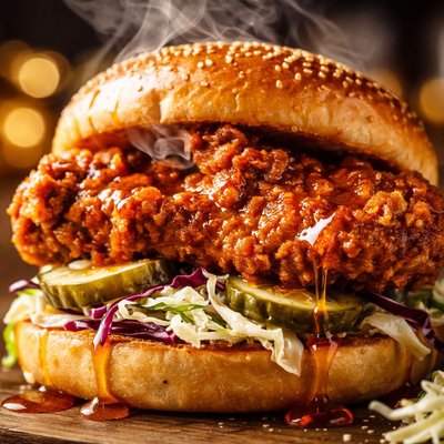 Image of Fried Chicken Sandwich with Hot Honey