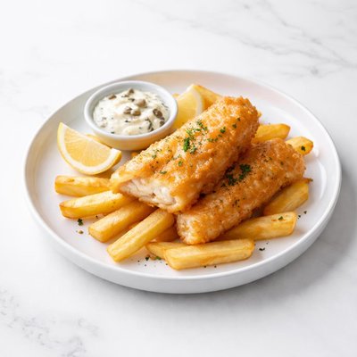 Image of Fried Cod for Fish and Chips with Tartar Sauce