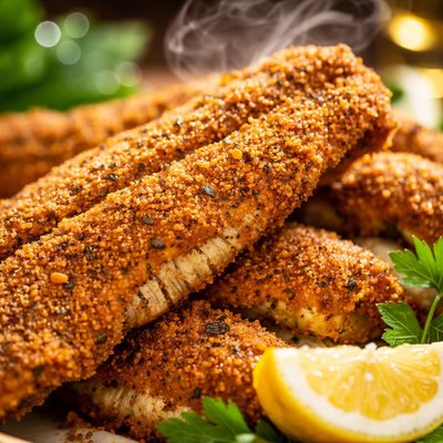 Image of Fried Cornmeal Crusted Catfish