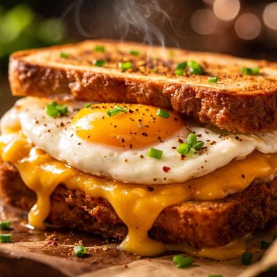 Image of Fried Egg and Cheese Sandwich