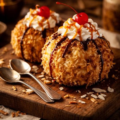 Image of Fried Ice Cream Aka Crispy Coconut Dessert