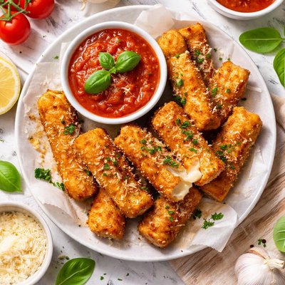 Image of Fried Mozzarella Cheese with Marinara