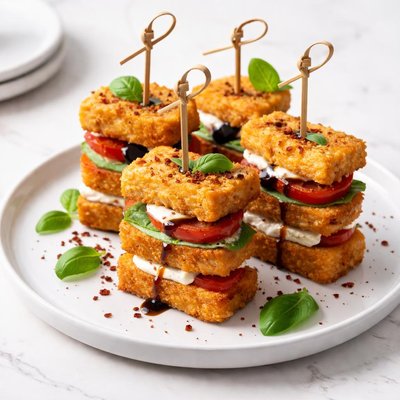 Image of Fried Mozzarella Sandwich Skewers