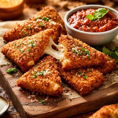 Image of Fried Mozzarella Wedges W Homemade Marinara