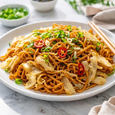 Image of Fried Noodles and Cabbage