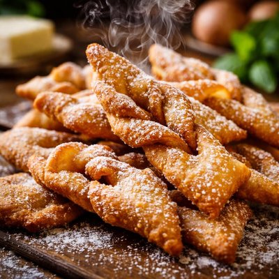 Image of Fried Norwegian Cookies Aka Fattigmans Bakkelse