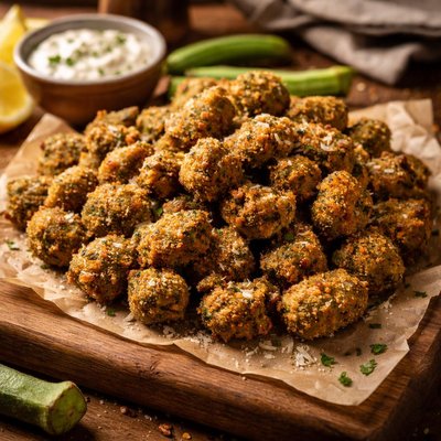 Image of Fried Okra with Crispy Parmesan Coating