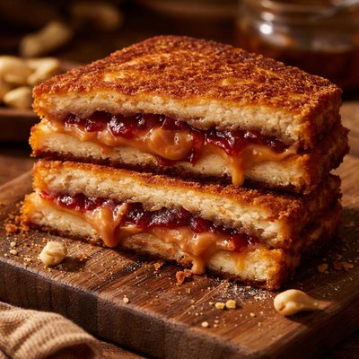 Image of Fried Peanut Butter and Jelly Sandwich