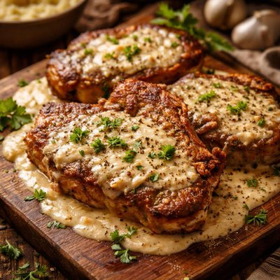 Image of Fried Pork Chops with Cream