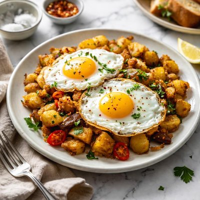 Image of Fried Potatoes and Eggs