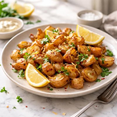 Image of Fried Potatoes with Lemon and Garlic