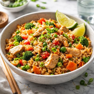 Image of Whole30 Fried Rice with Chicken and Vegetables