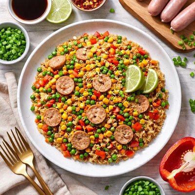 Image of Vegetarian Fried Rice with Sausage