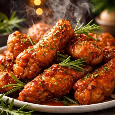 Image of Fried Rosemary Buffalo Chicken Wings
