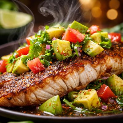 Image of Fried Snapper with Avocado