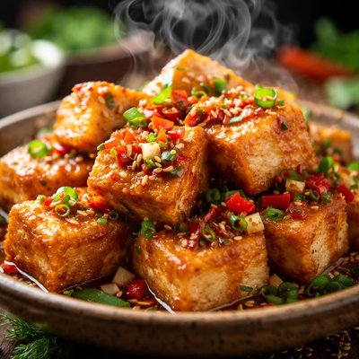 Image of Fried Tofu with Tangy Chilli Dressing
