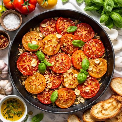 Image of Fried Tomatoes with Garlic