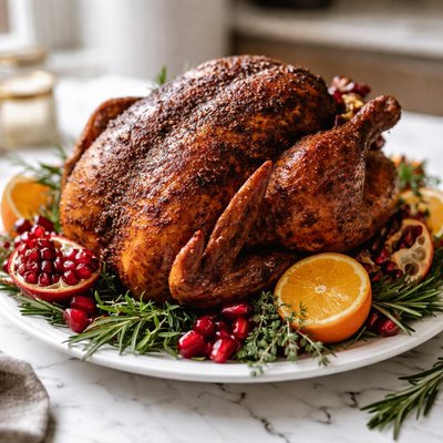 Image of Fried Turkey Brined in Cayenne and Brown Sugar