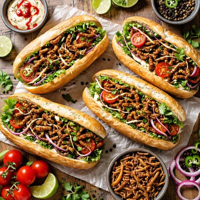 Image of Fried Worm Sandwiches