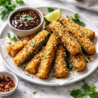 Image of Fried Zucchini Fingers with Tamarind Dipping Sauce