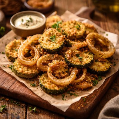 Image of Fried Zucchini Onions