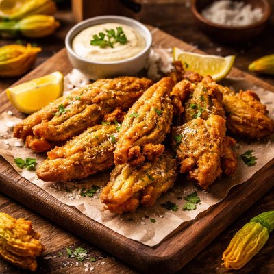 Image of Fried Zucchini or Squash Flowers