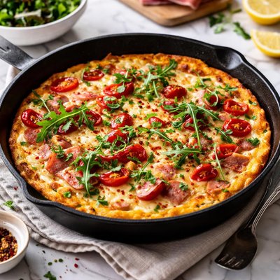 Image of Frittata with Ham and Roasted Pepper