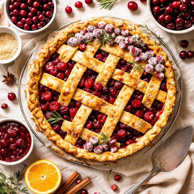 Image of Frosted Cranberry Cherry Pie
